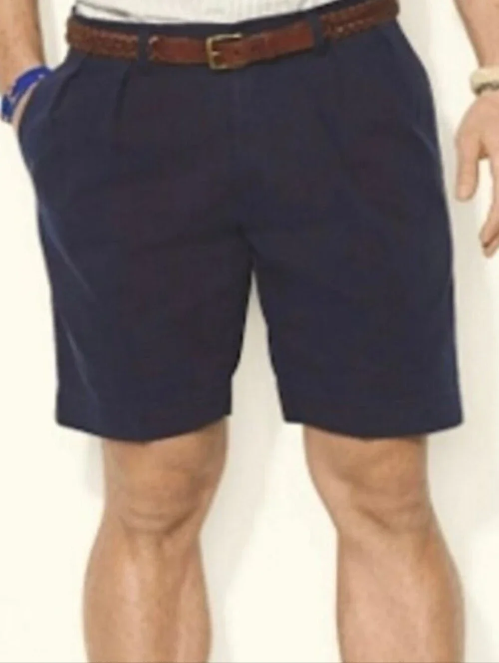 Polo by Ralph Lauren Navy Blue Four Pocket Classic Pleated Tyler Shorts Size 40